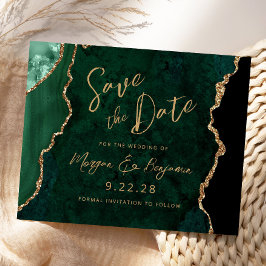 Budget Smarald Green Agate Wedding Save the Date