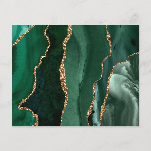 Budget Smarald Green Agate Wedding Save the Date (Rückseite)