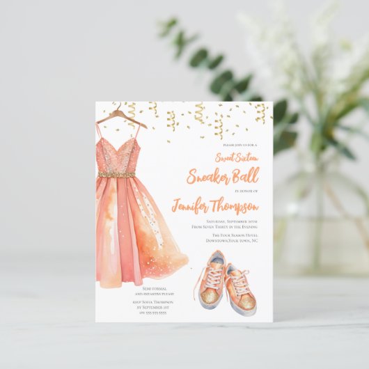 Budget Sneaker Ball Sweet 16 Peach & Gold Glitzer (Stehend Vorderseite)