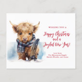 Budget Snowboarding Highland Kuh Foto Card (Vorderseite)