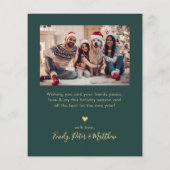 Budget Snowflake Green Gold 5 Photo Collage Card (Rückseite)