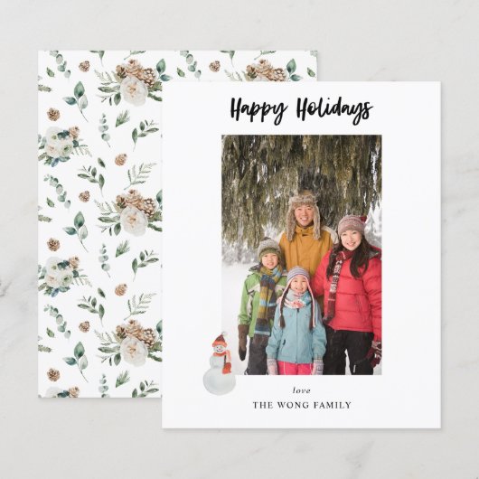 Budget Snowman Happy Holidays Foto Vertikal (Vorne/Hinten)