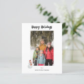 Budget Snowman Happy Holidays Foto Vertikal (Stehend Vorderseite)