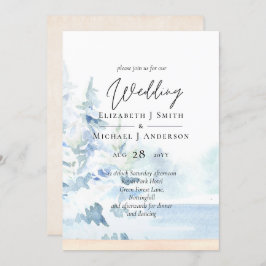 BUDGET Snowy Mountains Winter Lake Trees