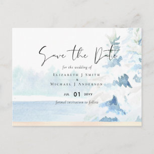 BUDGET Snowy Mountains Winter Lake Trees Postkarte