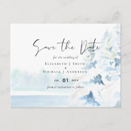 BUDGET Snowy Mountains Winter Lake Trees Postkarte