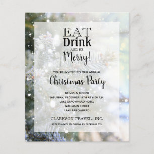 Budget Snowy Pines Weihnachtsfeiertag Einladung Flyer