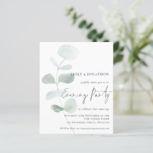 Budget Soft Eucalyptus Wedding Abend Einladung