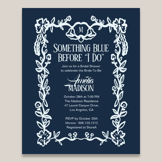 Budget Something Blue Vintage Florale Hochzeitsdus Flyer
