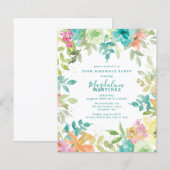 Budget Sommer Floral 70. Geburtstag Einladung (Vorne/Hinten)