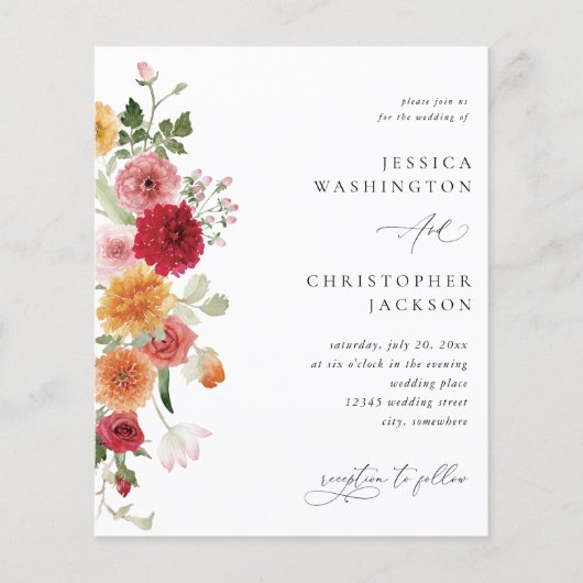 Budget Sommer Multi Color Floral Wedding (Vorderseite)