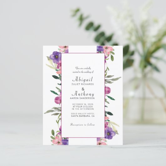 Budget Sommer Wasserfarbenflora (Stehend Vorderseite)