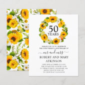 Budget Sonnenblume 50 Jahre Einladung (Vorne/Hinten)