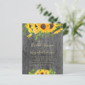 Budget Sonnenblume Brautdusche Einladung (Stehend Vorderseite)