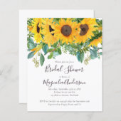 Budget Sonnenblume Brautdusche Einladung (Vorne/Hinten)