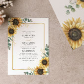 Budget Sonnenblume Eukalyptus Wedding Einladung