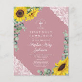 Budget Sonnenblume Rosa Spitzen Erste Kommune (Vorderseite)