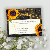Budget Sonnenblume rustikale Hochzeit Rsvp Karte F