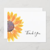Budget Sonnenblume Wasserfarbe Danke Karte (Vorne/Hinten)
