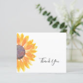 Budget Sonnenblume Wasserfarbe Danke Karte (Stehend Vorderseite)