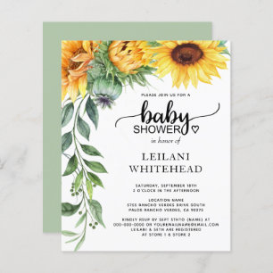 Budget Sonnenblume Wasserfarben Babydusche