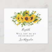 BUDGET Sonnenblume Werden Sie meine Bridesmaid sei (Rückseite)