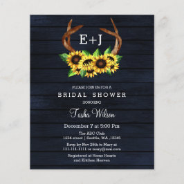 Budget Sonnenblumen Antlers Bridal Dusche Einladun