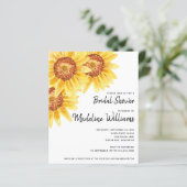 Budget Sonnenblumen Blumendusche Einladung (Stehend Vorderseite)