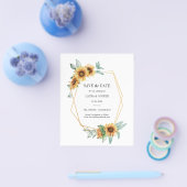 Budget Sonnenblumen Blumengrün Save the Date Flyer (Einzeln)