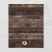 Budget Sonnenblumen Blumenholz Kinderdusche einlad (Rückseite)