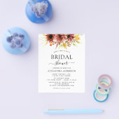 Budget Sonnenblumen Brautparty Burgundy Floral Flyer (Einzeln)