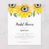 Budget Sonnenblumen Brautparty Elegante Wasserfarb (Vorderseite)