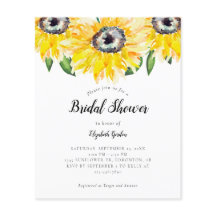 Budget Sonnenblumen Brautparty Elegante Wasserfarb