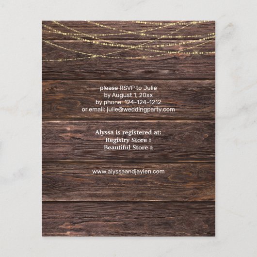 Budget Sonnenblumen, Brautparty-Flyer aus Holz Flyer (Hinten)