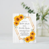 Budget Sonnenblumen Brautparty rustikal geometrisc (Stehend Vorderseite)