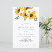 Budget Sonnenblumen Brunch Bridal Dusche Einladung (Stehend Vorderseite)