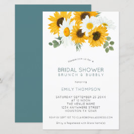 Budget Sonnenblumen Brunch Bridal Dusche Einladung