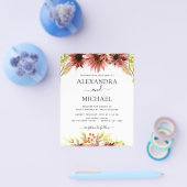 Budget Sonnenblumen Burgund Country Wedding Flyer (Einzeln)