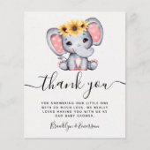 BUDGET Sonnenblumen Elephant Baby Dusche Vielen Da (Vorderseite)