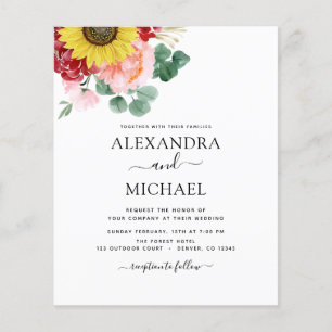 Budget-Sonnenblumen-Eukalyptus-Landhochzeit Flyer