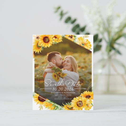 Budget Sonnenblumen Fall Foto Hochzeit speichern d (Stehend Vorderseite)