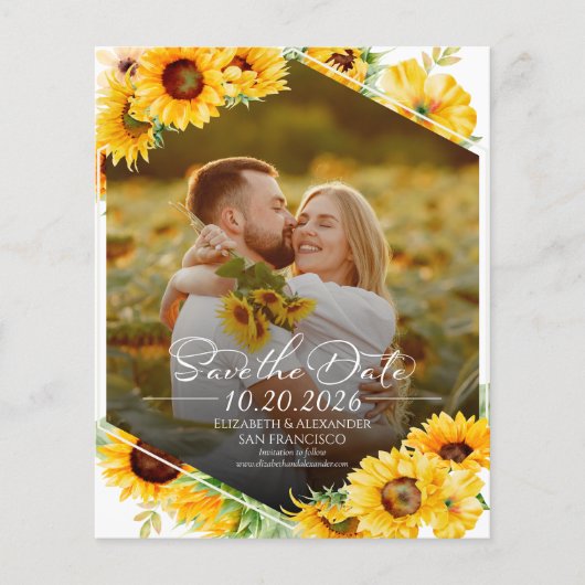 Budget Sonnenblumen Fall Foto Hochzeit speichern d (Vorderseite)