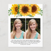 BUDGET Sonnenblumen Fotos Abschluss Ankündigung (Rückseite)