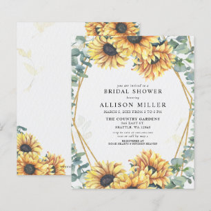 Budget Sonnenblumen Gold Bridal Dusche Einladung