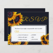 Budget Sonnenblumen Hochzeitessen Optionen RSVP Ka (Vorne/Hinten)