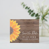 Budget Sonnenblumen Holz Hochzeit speichern Sie di (Stehend Vorderseite)