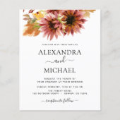 Budget Sonnenblumen Land Hochzeit Einladung (Vorderseite)