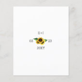 Budget Sonnenblumen Land Hochzeit Einladung (Rückseite)
