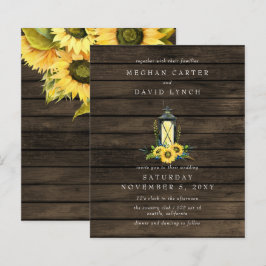 Budget Sonnenblumen Laternenhochzeit Einladung