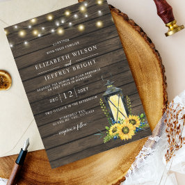 Budget Sonnenblumen Laternenhochzeit Einladung